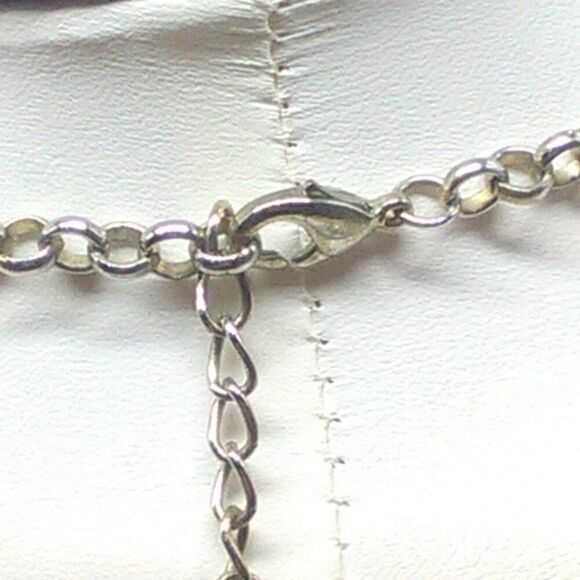 Peach Acrylic Statement Necklace Small Plastic Silver-tone Beads 22" - Picture 8 of 9